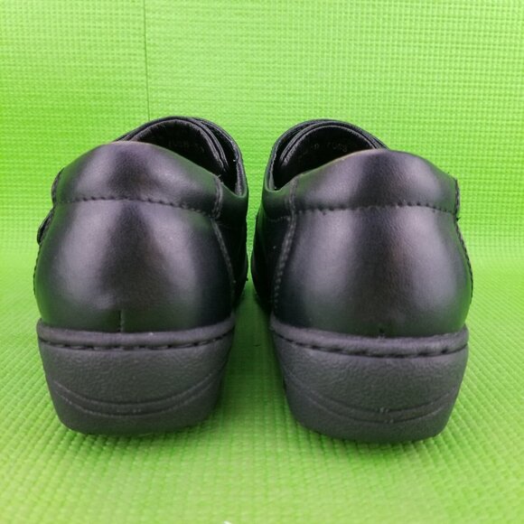 ✅PEDASVON Nursing Restaurant Comfort Shoes Womens 8.5 Black Leather Light Loafer - Picture 8 of 10
